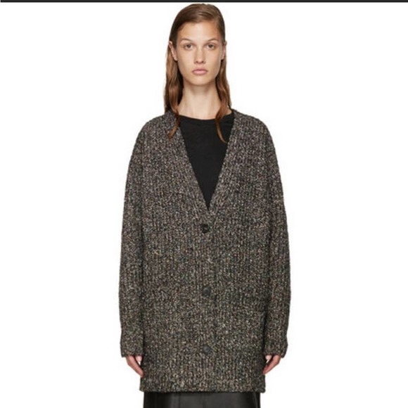 Isabel Marant Sweaters - Isabel Marant Hamilton Grey Marled Oversized Cardigan Sweater